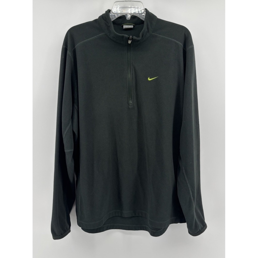 Vintage Nike Therma-fit Fleece 1/4 Zip Mens XL, Forest Green Y2K Activewear